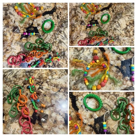 Colorful Bird Toy with Bell and Rings