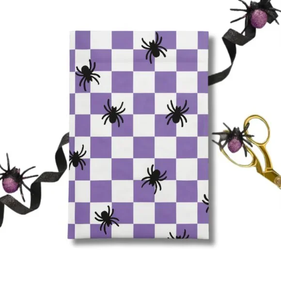 Spider Purple Check Polymailers for Halloween, 6