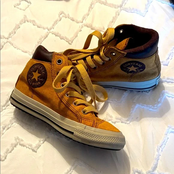 Converse Kids High-Top Sneakers in Mustard Yellow