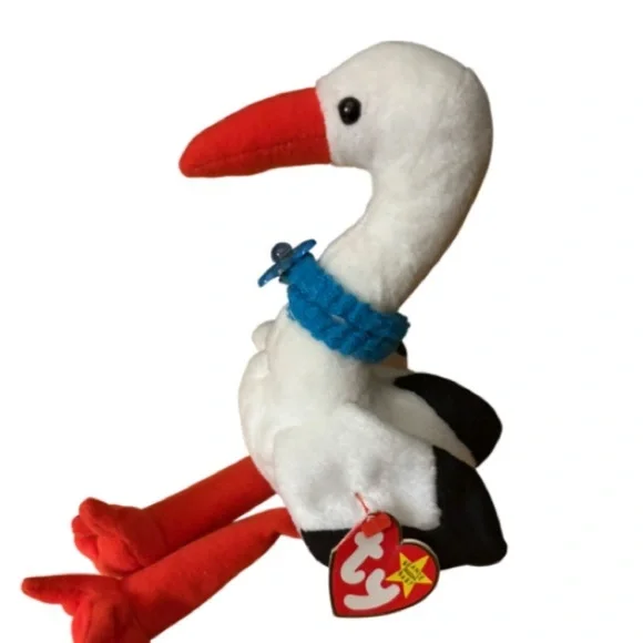 Stilts the Stork TY Beanie Baby. RARE TAG ERROR. 1998 Mint condition.