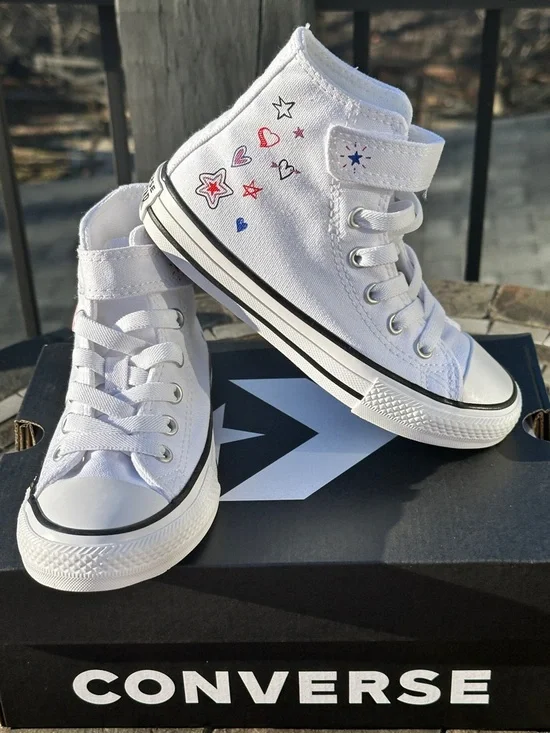 Converse CTAS Hi White Canvas Casual Girls Sneaker Youth Kids 11K | 12K | 2Y NEW