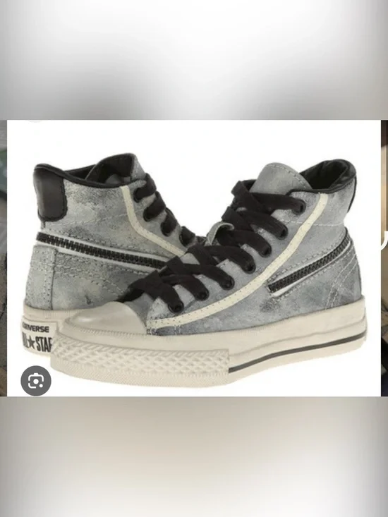Converse Kids' Gray and Black High-Top Sneakers sz 3