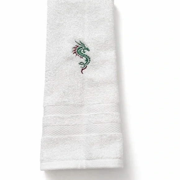 Mahjong Embroidered Dragon Hand Towel Hostess Gift Mahj Decor