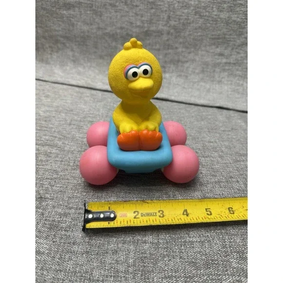 Vintage Big Bird Sesame Street Car Toy Bubble Wheels 1980s 1990s
