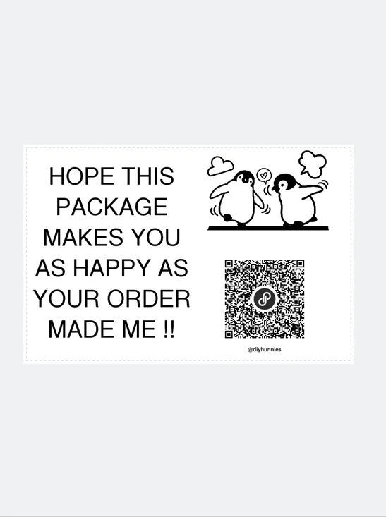 Black & White Penguin Thank You Sticker (4x6)