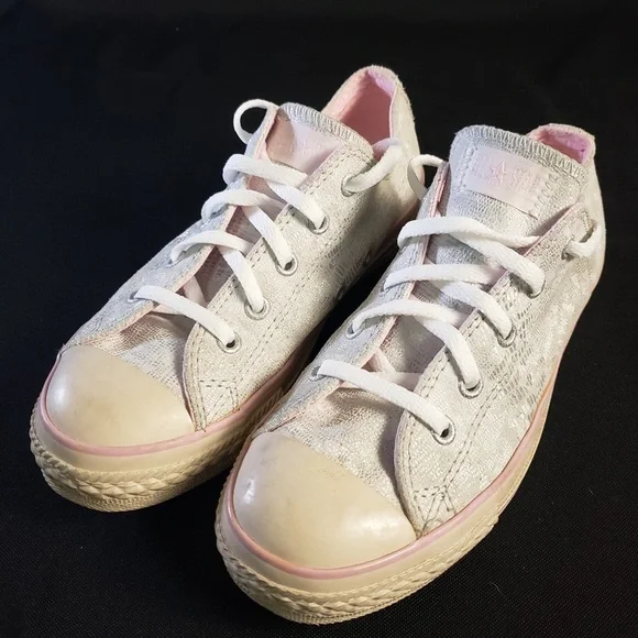 Converse Lace Up‎ Low Top Snakeskin Sneaker’s Girl’s 3
