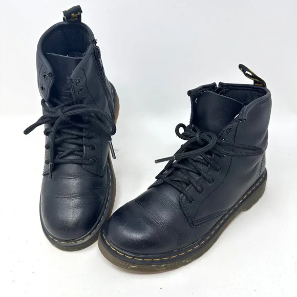 Dr. Martens Junior‎ 1460 Leather Lace Up Boots Black Size US 3 = EU 34