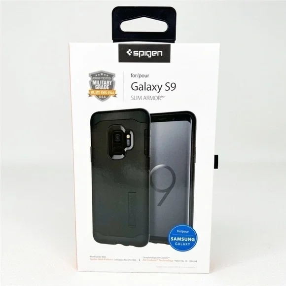 Spigen Samsung Galaxy S9 Slim Armor Black Case New in Box NWT