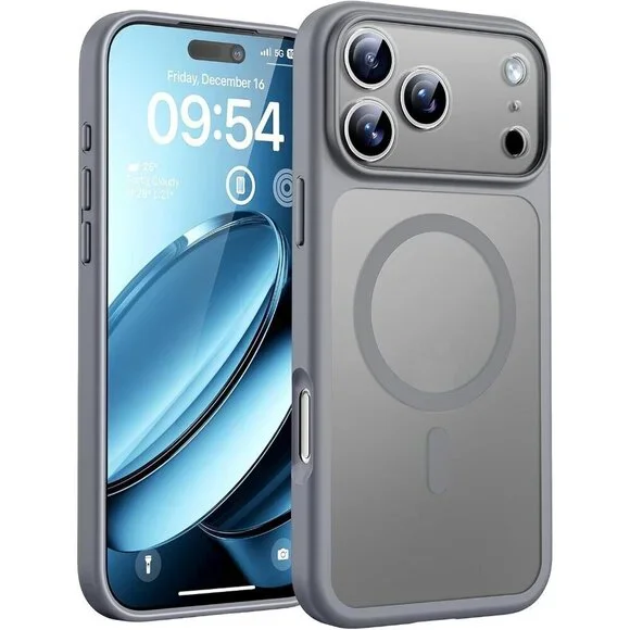 Gray Iphone 17 Pro Max Full Camera Protection Translucent Matte Phone Case