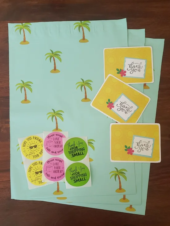 Coordinated Packaging Bundle | Thank You Cards + Stickers + Polymailers | Summer