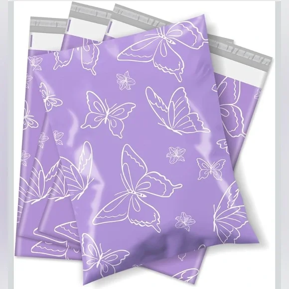 25 Purple Butterfly 14.5x19 Poly Mailers