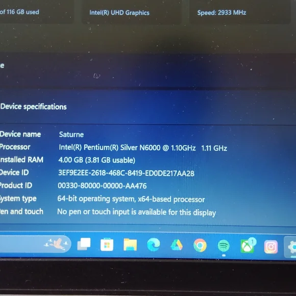 Lenovo Intel Pentium Silver N6000 Laptop