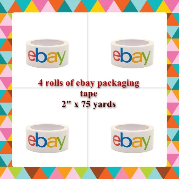 New 4 rolls ebay branded packaging tape 2