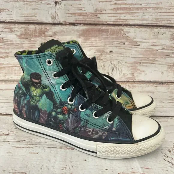 CONVERSE DC Comics Green Lantern High Top All Star Shoes Sz 2
