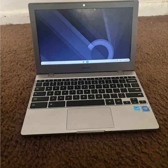 Samsung Silver Chromebook Compact Design with Black Accents