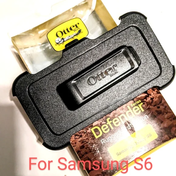 OtterBox Defender Belt Clip Case Holster for a Samsung S6 Phone Black