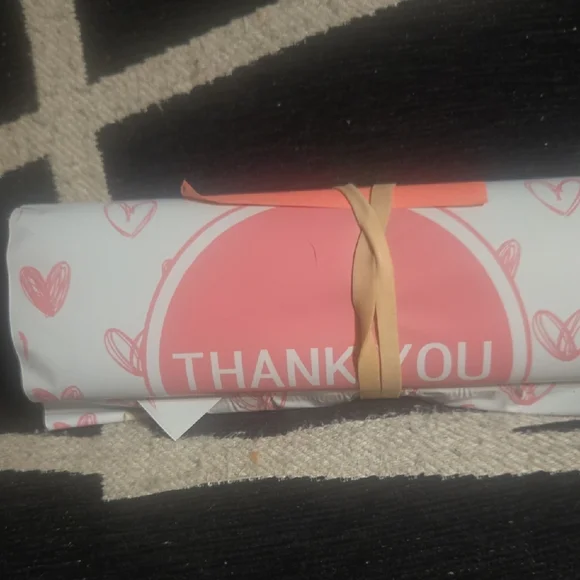Pink Gray Polymailers Says Thank You Qty 25 6 X 9