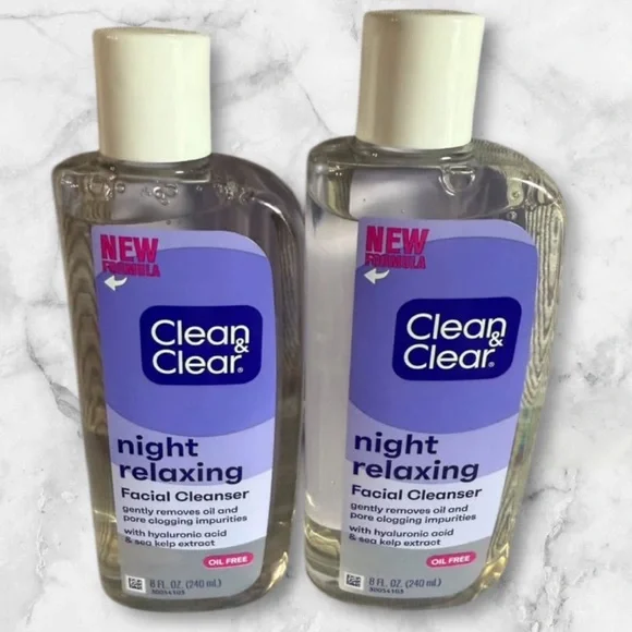 (2) Clean & Clear Night Relaxing Oil-Free Deep Cleaning Face Wash 8.0 fl oz