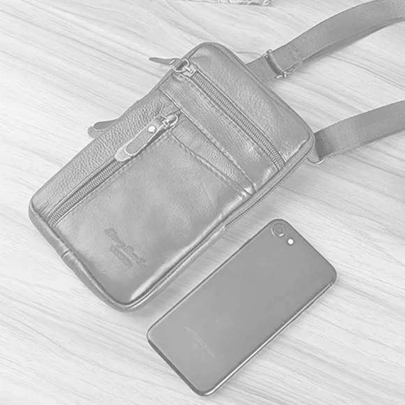 Leather Phone Bag Brown