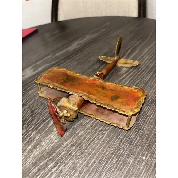 Metal Airplane Copper‎ Tin Art Works Vintage Plane