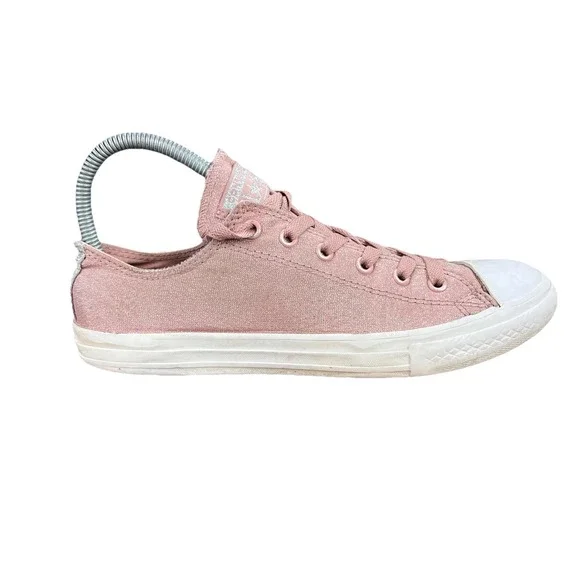 Converse Chuck Taylor All Star Junior Low Top Sneakers Pink Glitter Size 5