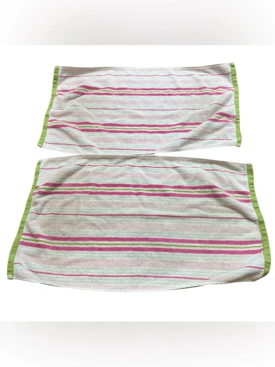 Lot of two Pottery Barn Kids Striped Hand Towels
