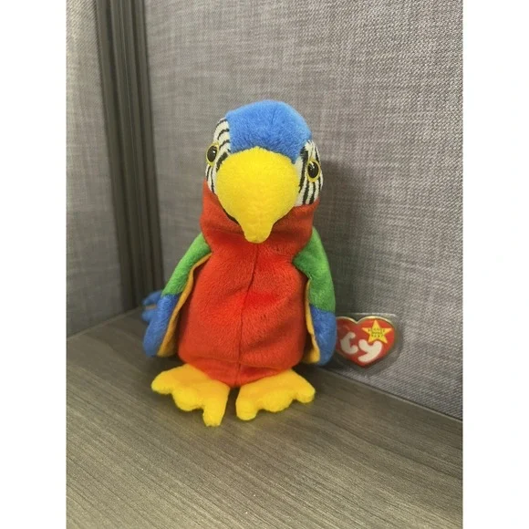 Ty 4197 Beanie Baby Jabber The‎ Parrot Tropical Bird Free Shipping New With Tags