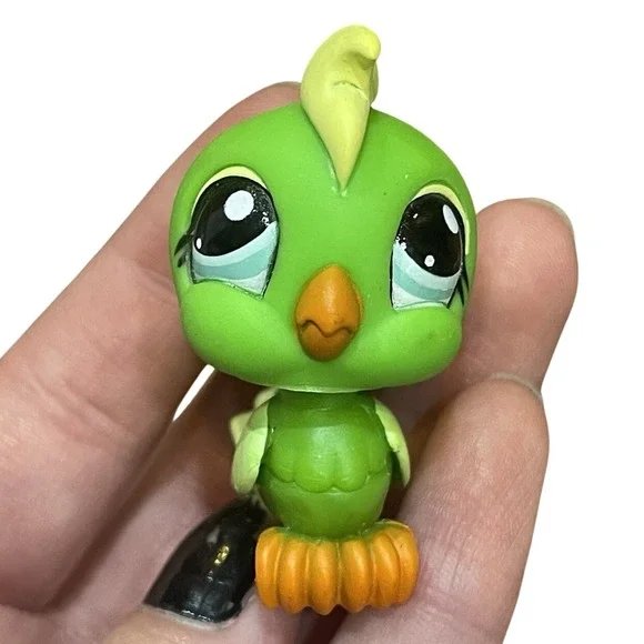 LPS Littlest Pet Shop Green‎ Parrot Parakeet Cockatoo Blue eyes #1369