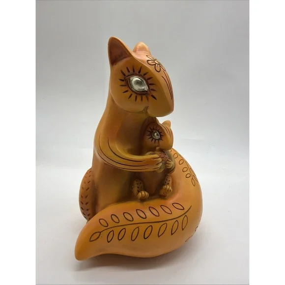 Handmade Wood Chipmunk Squirrel Figurine Hand Painted