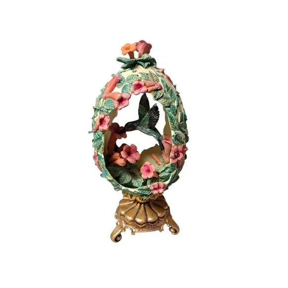 Limited Edition Hummingbird In Garden Egg With Metal Stand House Of Faberge 5