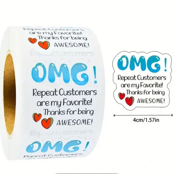 OMG! Repeat Customers Sticker Roll 500 Stickers