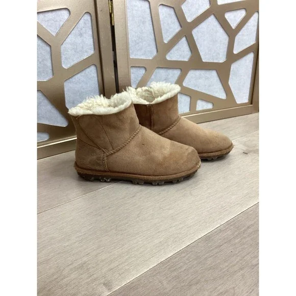 KIRKLAND BIG GIRLS 1 WINTER BOOTS FUR wool SUEDE LEATHER Twins?