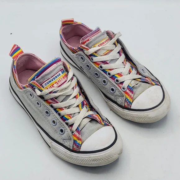 Converse Chuck Taylor All Star Double-Upper Striped Sneakers Size 2.
