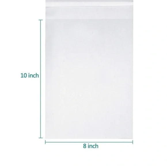 50pcs Bag Bundle 25 (6x9”) & 25 (8x10”) Clear Cello Bags w/50ct Free Stickers…