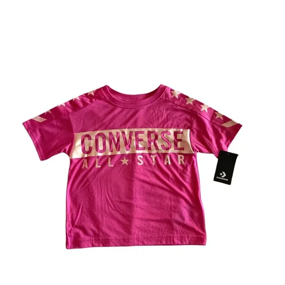 Converse Girls’ Pink Boxy Tee Sz M