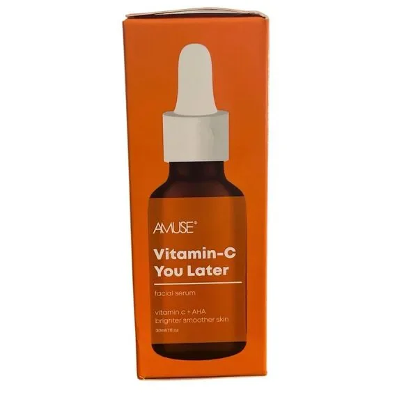Amuse Vitamin C You Later Facial Serum + AHA New in Box 1 fl oz