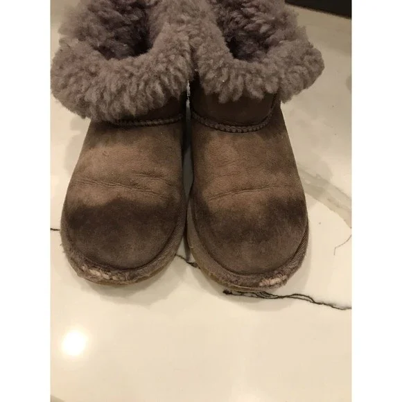 Members Mark sheepskin Fur wool suede leather boots toddlers 12 girls