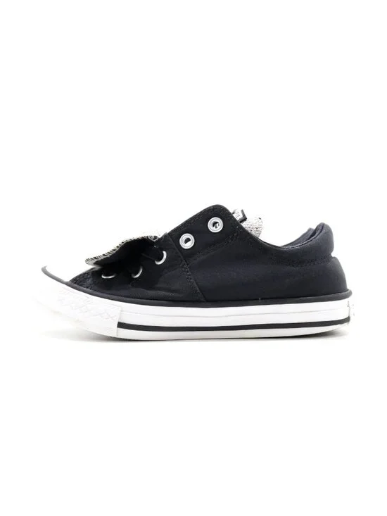 Converse Maddie Black & Silver Double Tongue Slip On Sneakers - Kids' 1