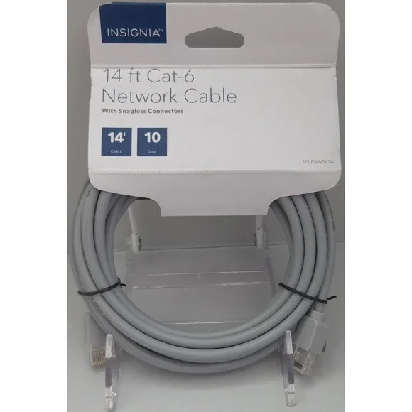 Insignia - 14ft Cat-6 Network Cable - Ethernet RJ45 - 10Gbps - NS-PNW5614 - NEW