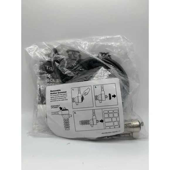 Targus Defcon Compact Serialized Combo‎ Cable Lock Black Kit ASP96GLX-S 50
