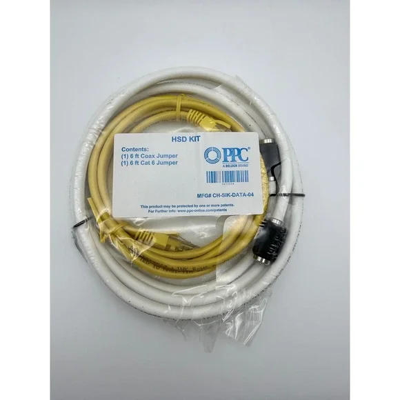 PPC Belden HSD KIT CH-SIK-DATA-04 6ft Coax Jumper & 6ft Cat 6 Ethernet Cable NEW