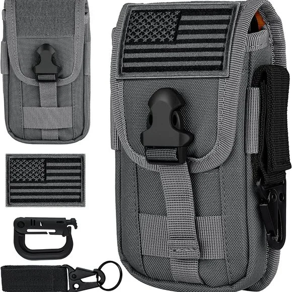 Tactical Cell Phone Holster Pouch with US Flag Patch