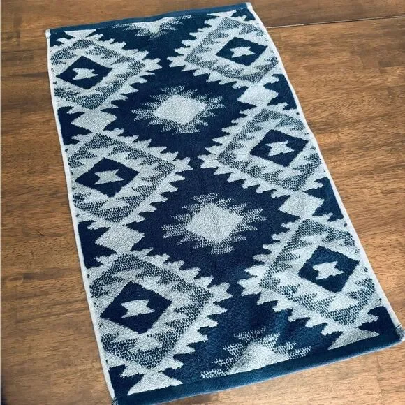 Wrangler Blue Western Aztec Canyon Ranch Stripe Hand Towel