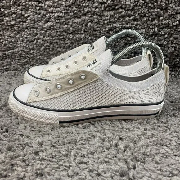 Converse Chuck Taylor Slip Low Top White Knit Junior 4 Sneakers 665411F