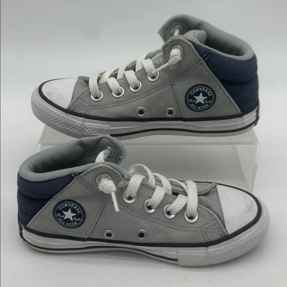 Converse Boy's CT Axel Mid Top Washed Gray Navy Sneakers - Size 12 Kids