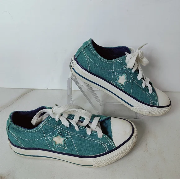 Converse One Star Teal Green Kids' Toddler Sneakers Tennis Shoes, Sz 12