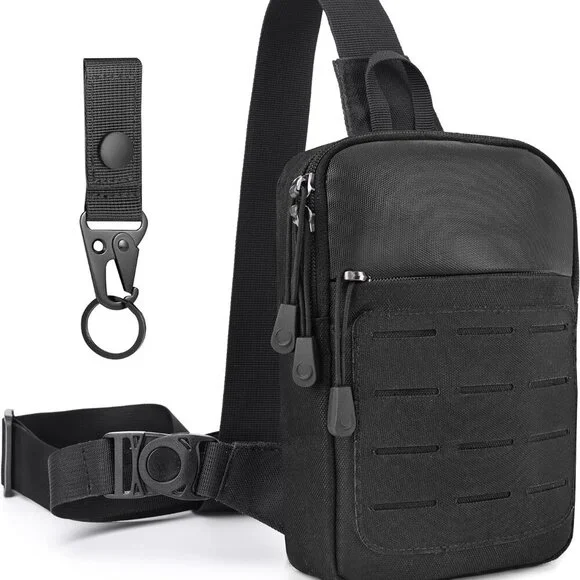 Compact Tactical Sling Bag with YKK Zippers, Versatile EDC Utility - 5.9in x 8.7