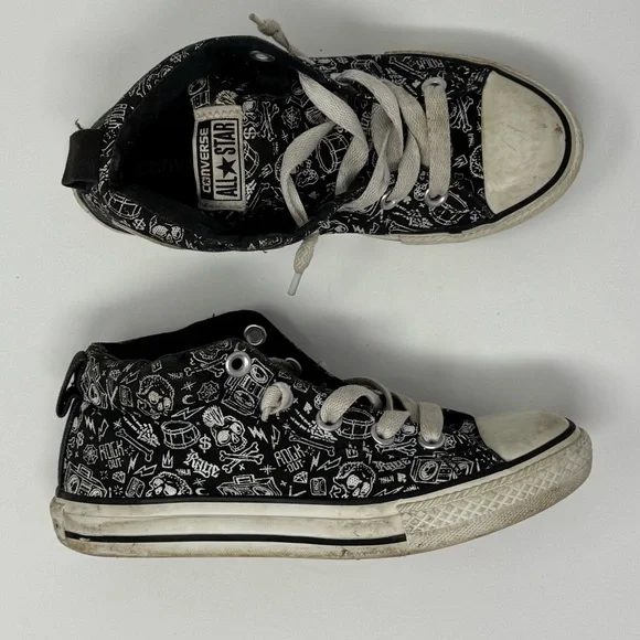 Converse Rock’n’Roll‎ Drum Sneakers, juniors 2, punk, skater, music, band, skull