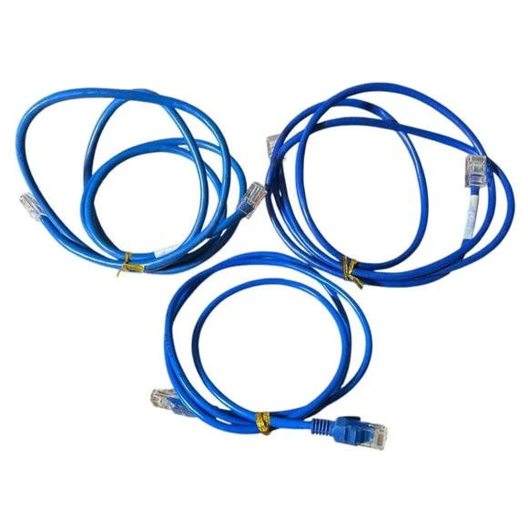 CAT5e Blue Ethernet Cables Lot of 3 - 4FT / 5FT Internet‎ LAN Data Transfer