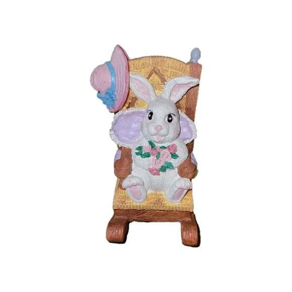 Easter Bunny in Rocking Chair Music Box Plays the‎ Song 
